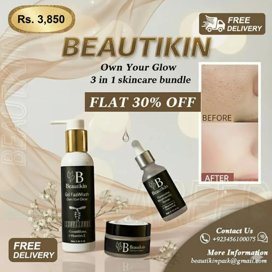 Beautikin 3 in 1 Skincare Bundle with Serum & Cream