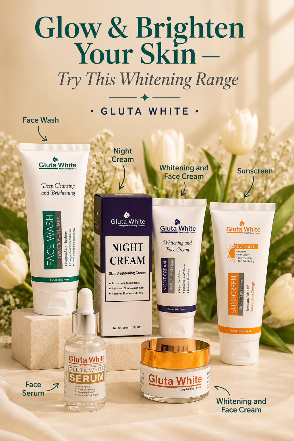 Gluta White 5 in 1 Skincare Bundle